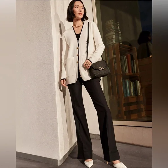 The Petite Cuffed Trouser Pant in Linen Twill - Picture 4 of 5